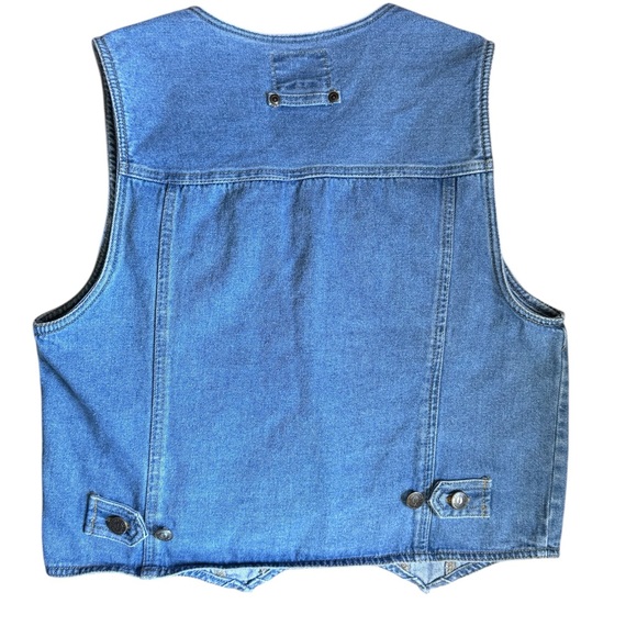 Vintage Solutions Original Denim Vest Western Americana Heart Patch Y2K Medium - Picture 10 of 10